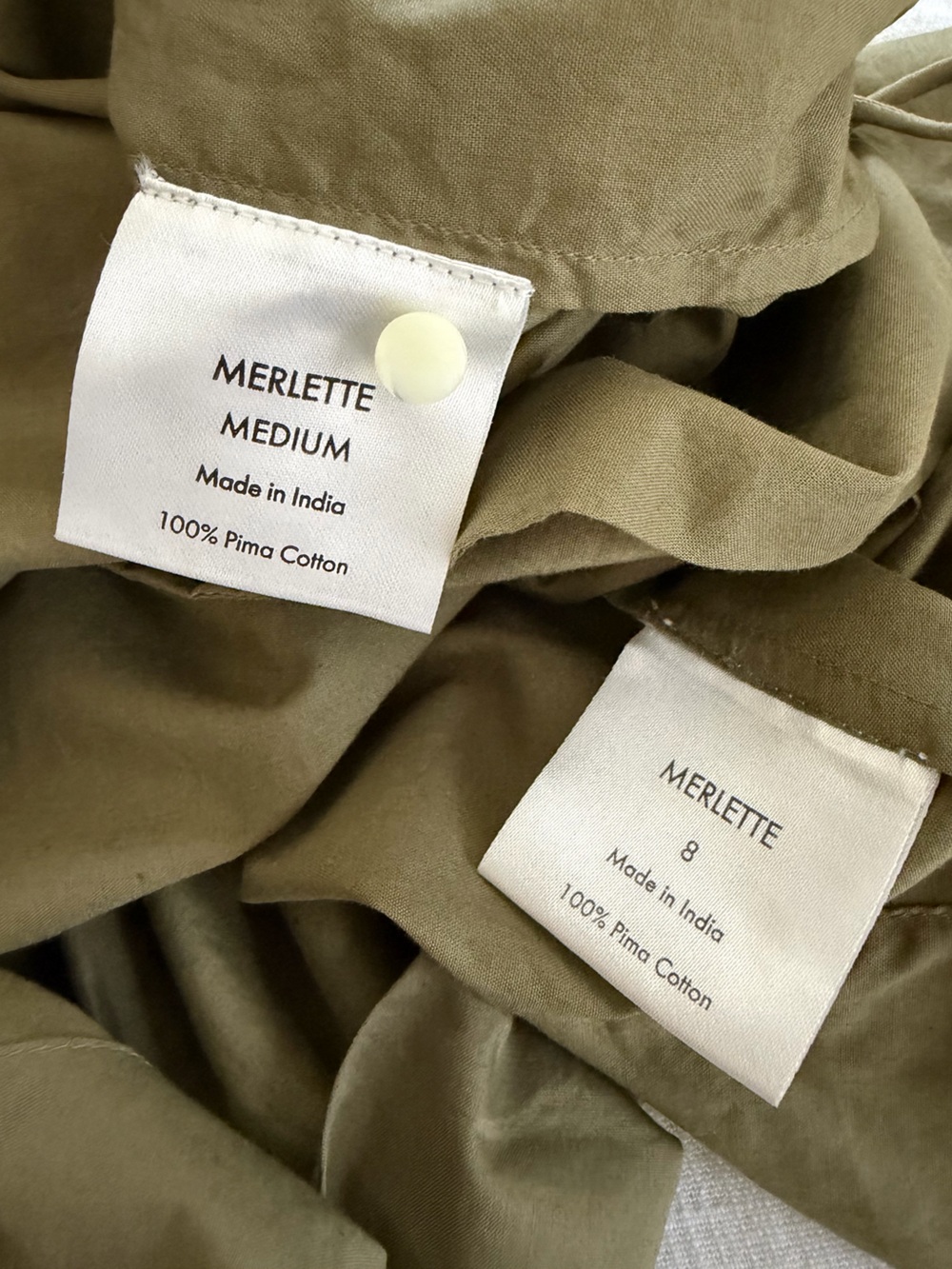 Merlette Set Bonnier Blouse and Lynnton Pleated Midi Skirt Olive Green Size 8/M - Picture 10 of 15